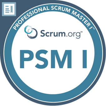 Certificate badge for Professional Scrum Master I